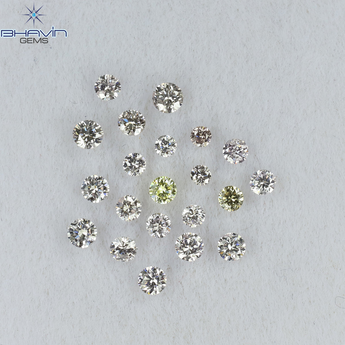 0.62 CT/21 Pcs Natural Round Diamond Pink Color Clarity VS2 (2.30 MM)