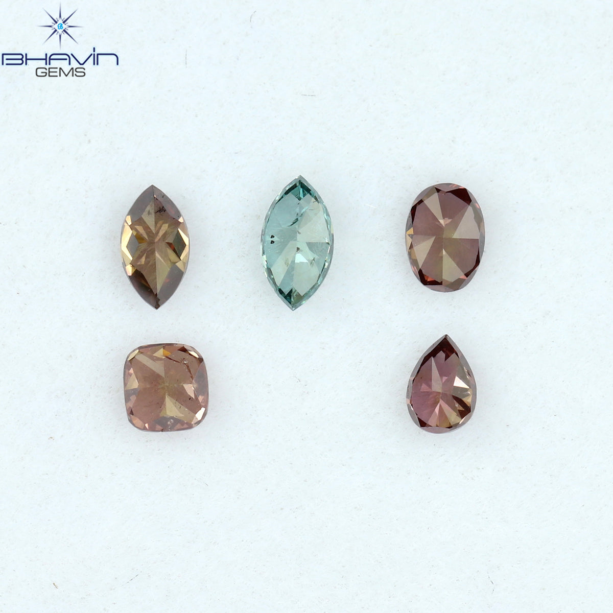 0.47 CT/5 Pcs Natural Mix Diamond Enhanced Pink Color Clarity VS2 (4.10 MM)