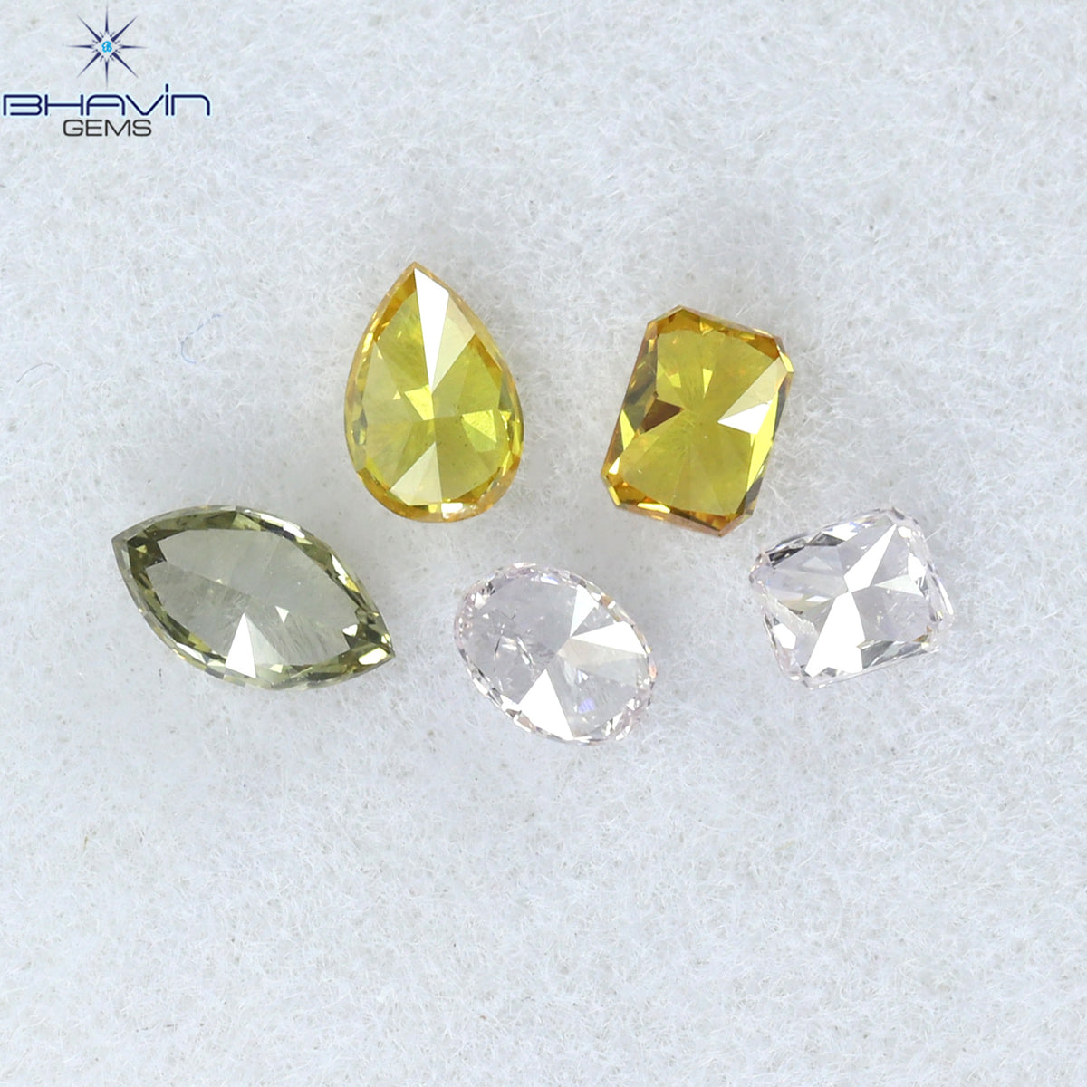 0.42 CT/5 Pcs Natural Mix Diamond Mix Fancy Color Clarity VS-SI (4.25 MM)