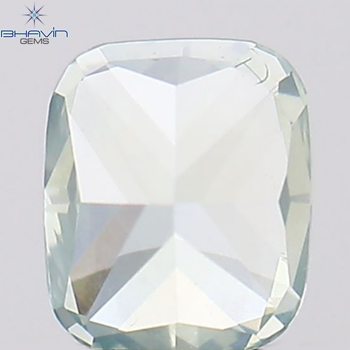 0.23 CT クッション シェイプ 天然ダイヤモンド グリーンがかったブルー カラー VS2 クラリティ (3.30 MM)