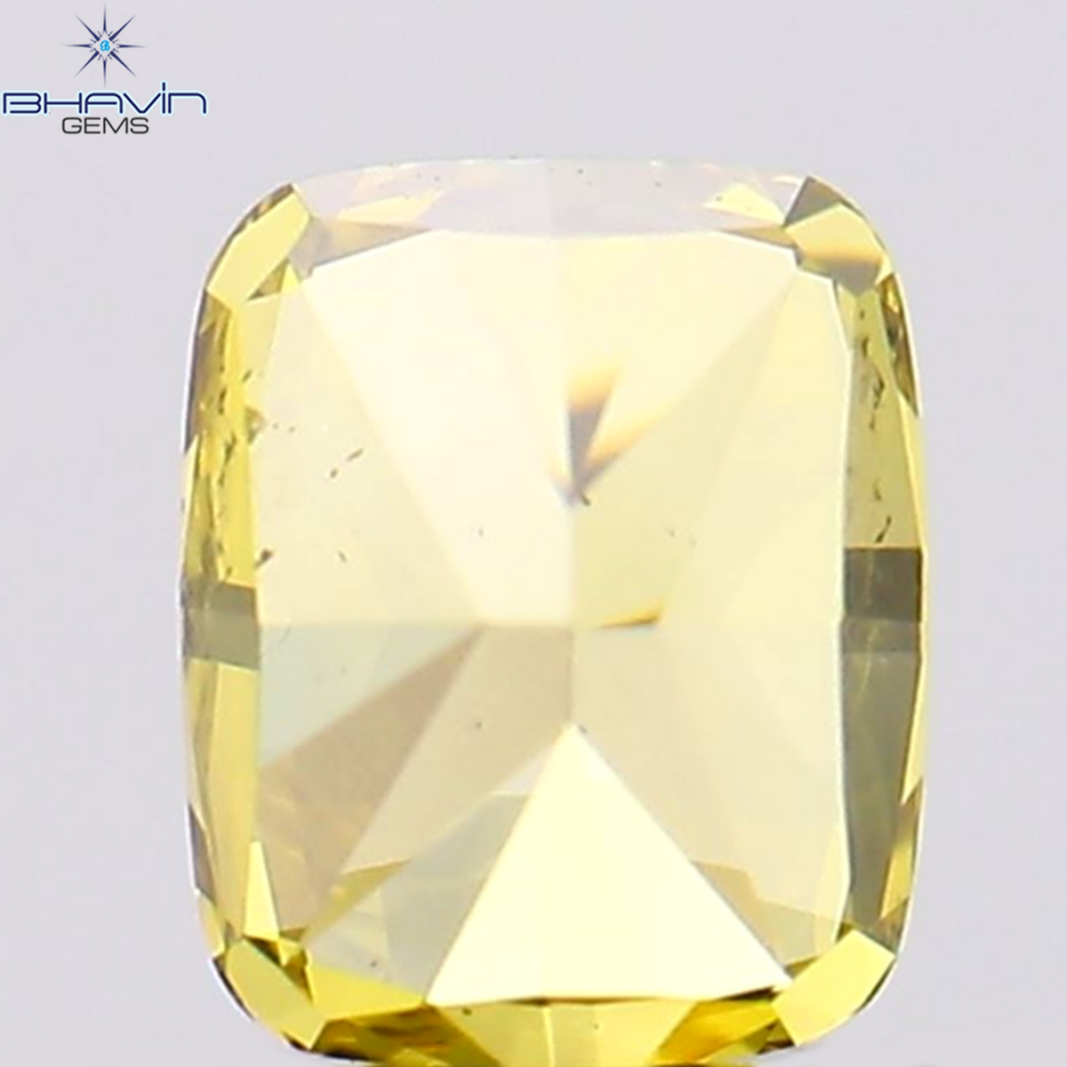 0.38 CT Natural Cushion Diamond Enhanced Green Yellow Color Clarity VS2 (4.20 MM)