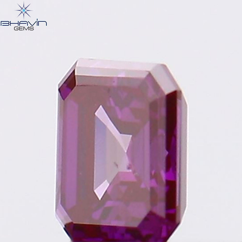 0.24 CT Natural Asscher Diamond Enhanced Pink Color Clarity VS2 (3.74 MM)