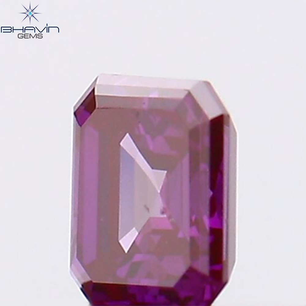 0.24 CT Asscher Shape Natural Diamond Pink Color VS2 Clarity (3.74 MM)