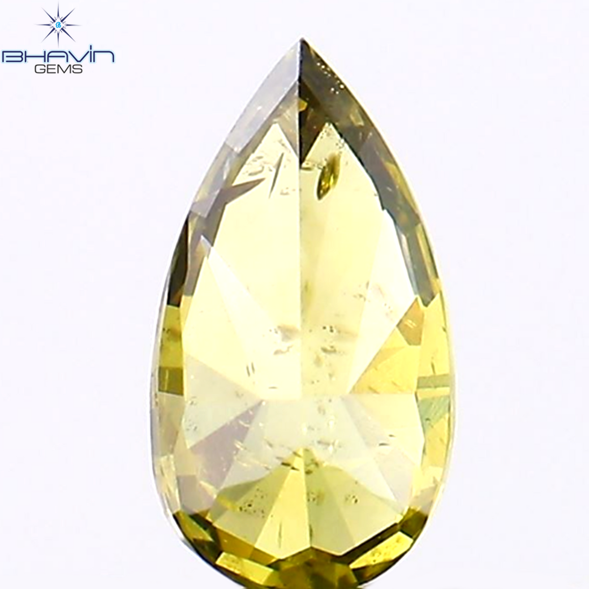 0.26 CT Natural Pear Diamond Enhanced Green Color Clarity SI2 (5.54 MM)