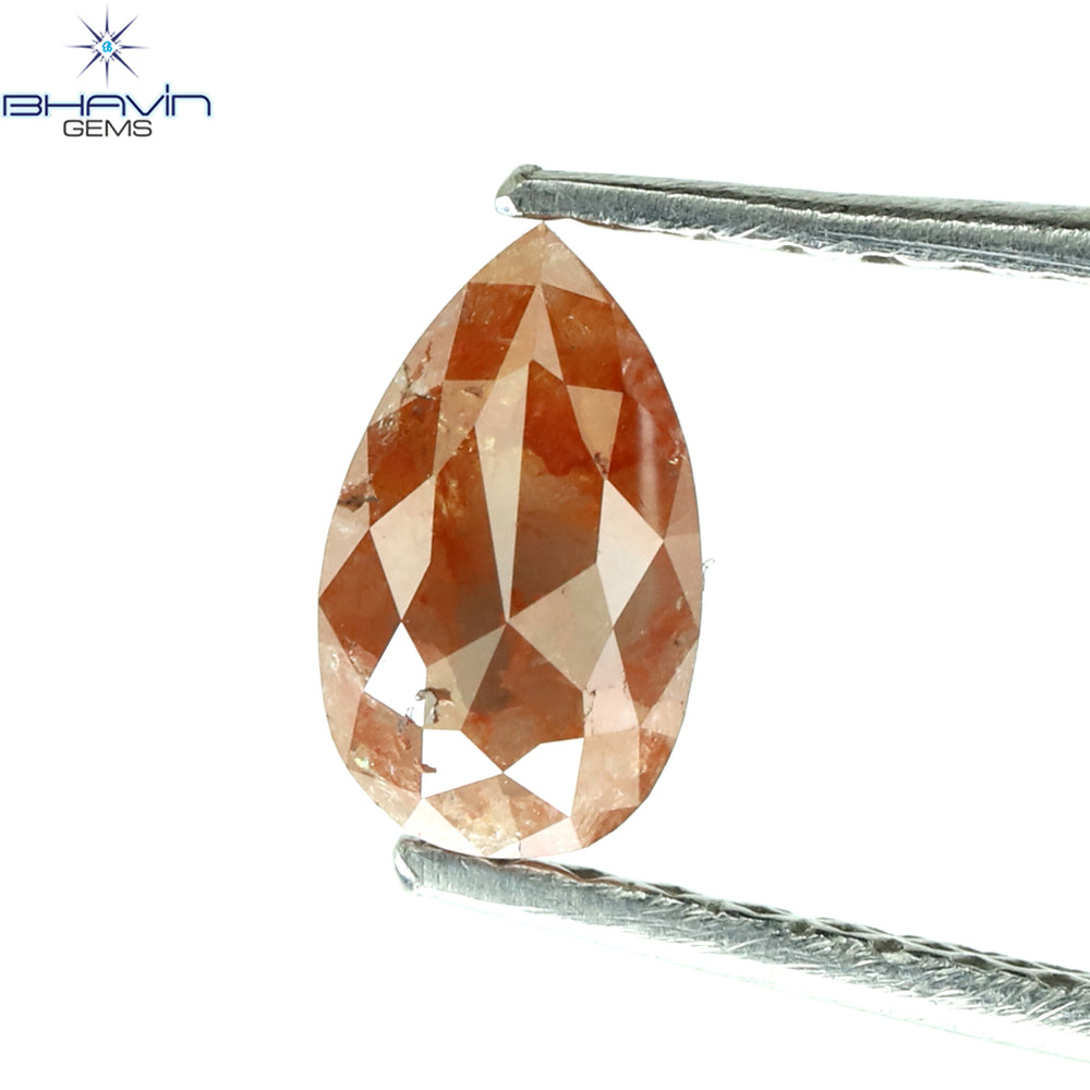 0.63 CT Pear Shape Natural Loose Diamond Peach Color I3 Clarity (6.43 MM)
