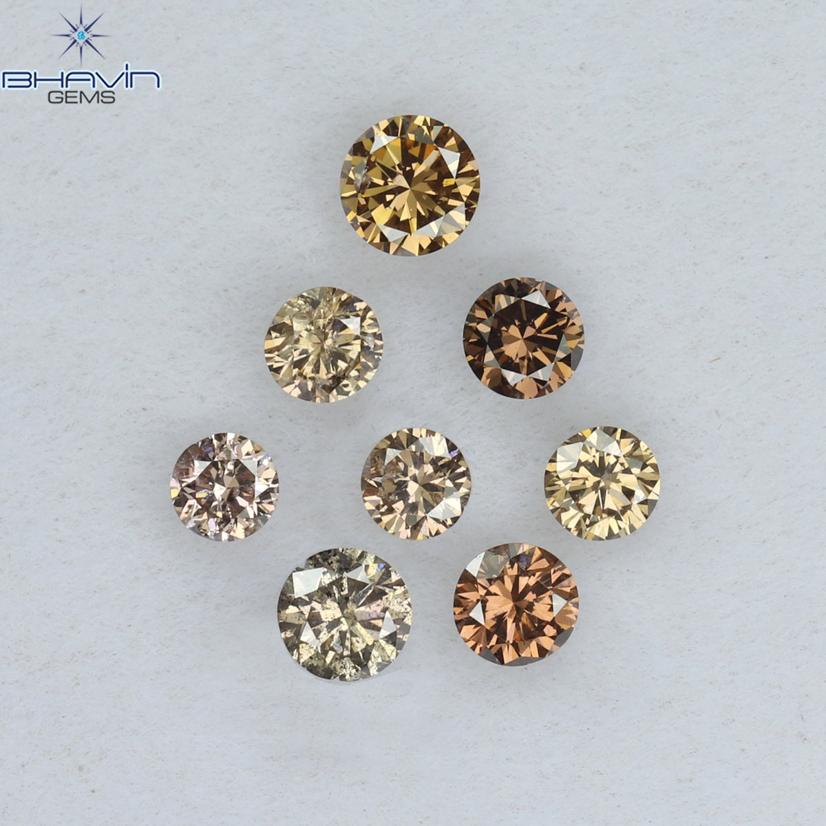 0.05 CT/5 ピース ラウンド シェイプ ナチュラル ルース ダイヤモンド ピンク カラー I1 クラリティ (0.05 MM)