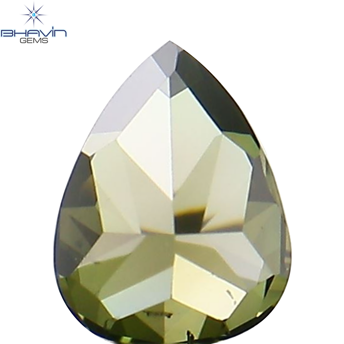 0.17 CT Natural Pear Diamond Enhanced Green Color Clarity VS2 (3.89 MM)