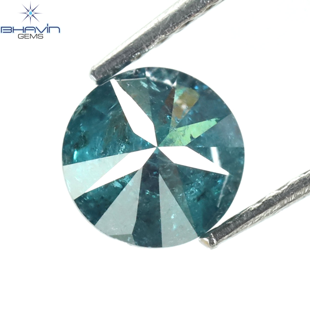0.73 CT Natural Round Diamond Enhanced Blue Color Clarity I3 (5.55 MM)