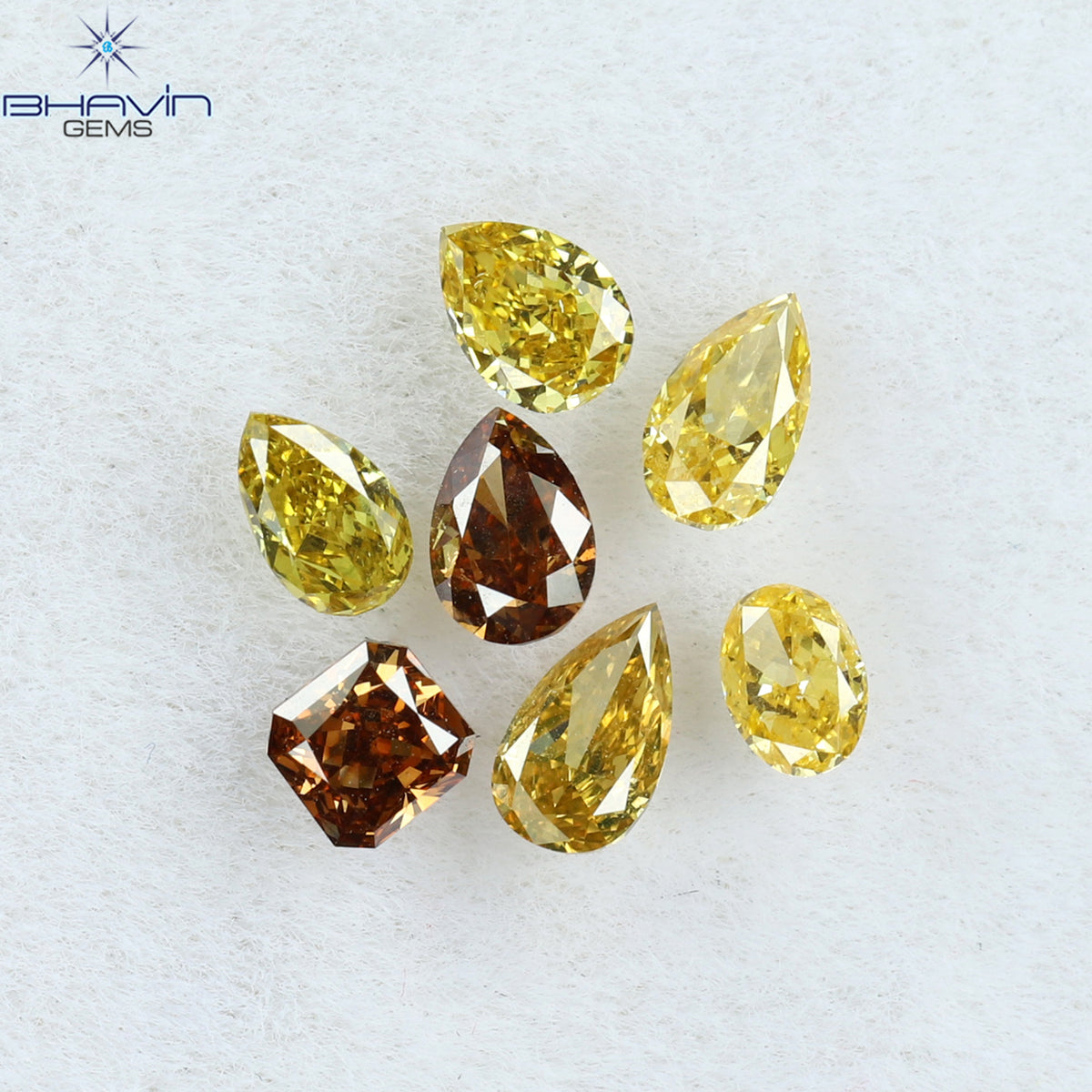 0.64 CT/7 Pcs Natural Mix Diamond Mix Fancy Color Clarity VS (3.98 MM)