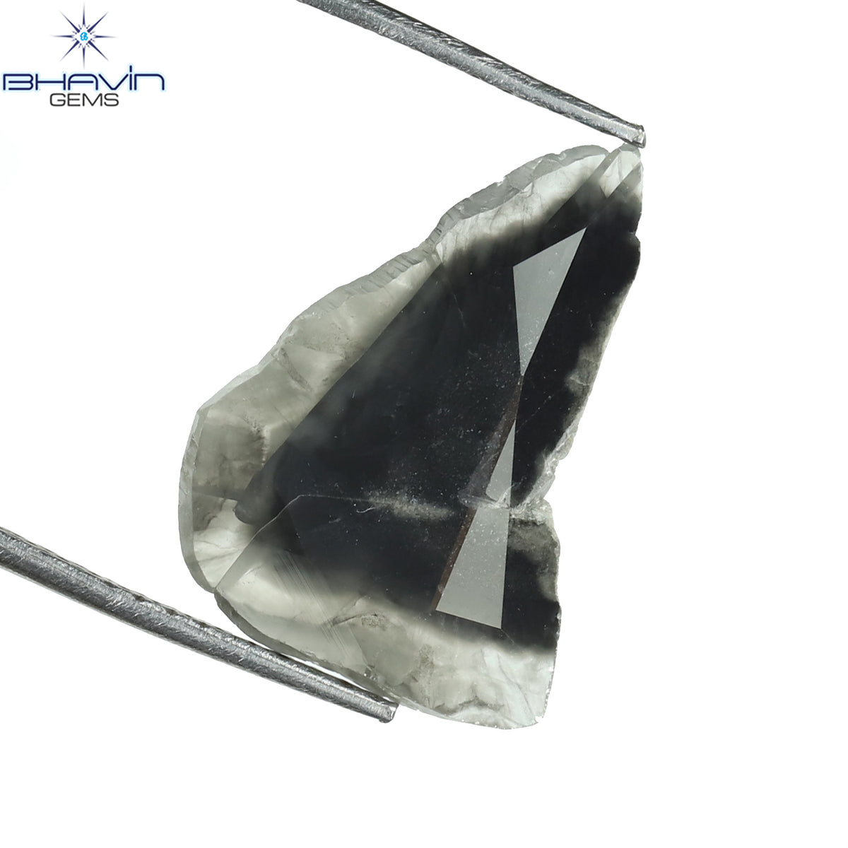 1.75 CT Natural Slice Diamond Gray Salt And Pepper Color Clarity I3 (15.74 MM)