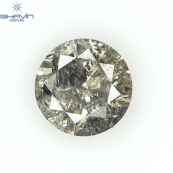 0.41 CT Round Shape Natural Loose Diamond Salt And Pepper Color I3 Clarity (4.77 MM)