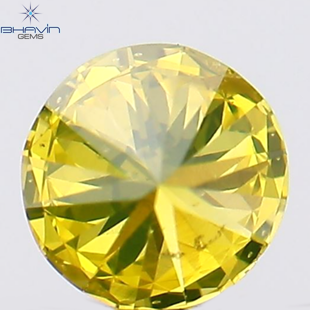 0.12 CT Round Shape Natural Diamond Yellow Color SI1 Clarity (3.27 MM)