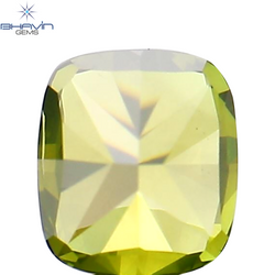 0.39 CT Cushion Shape Natural Loose Diamond Enhanced Green Color VS2 Clarity (4.26 MM)