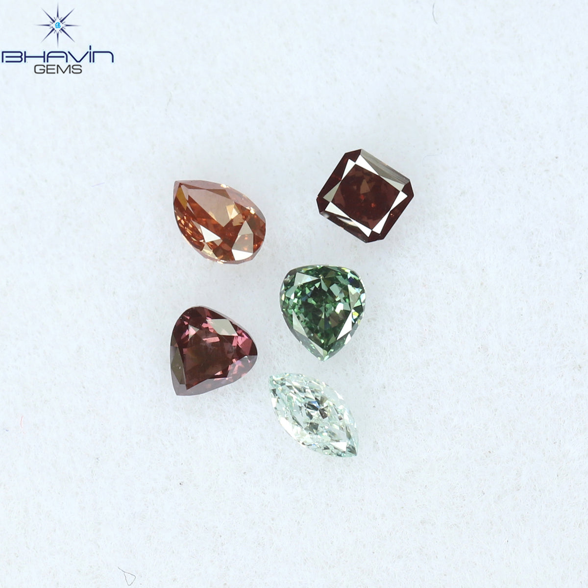 0.29 CT/5 Pcs Natural Mix Diamond Enhanced Mix Fancy Color Clarity SI2 (3.26 MM)