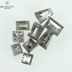 1.03 CT/9 Pcs, Baguette Diamond, Salt And Pepper Color, I3 Clarity