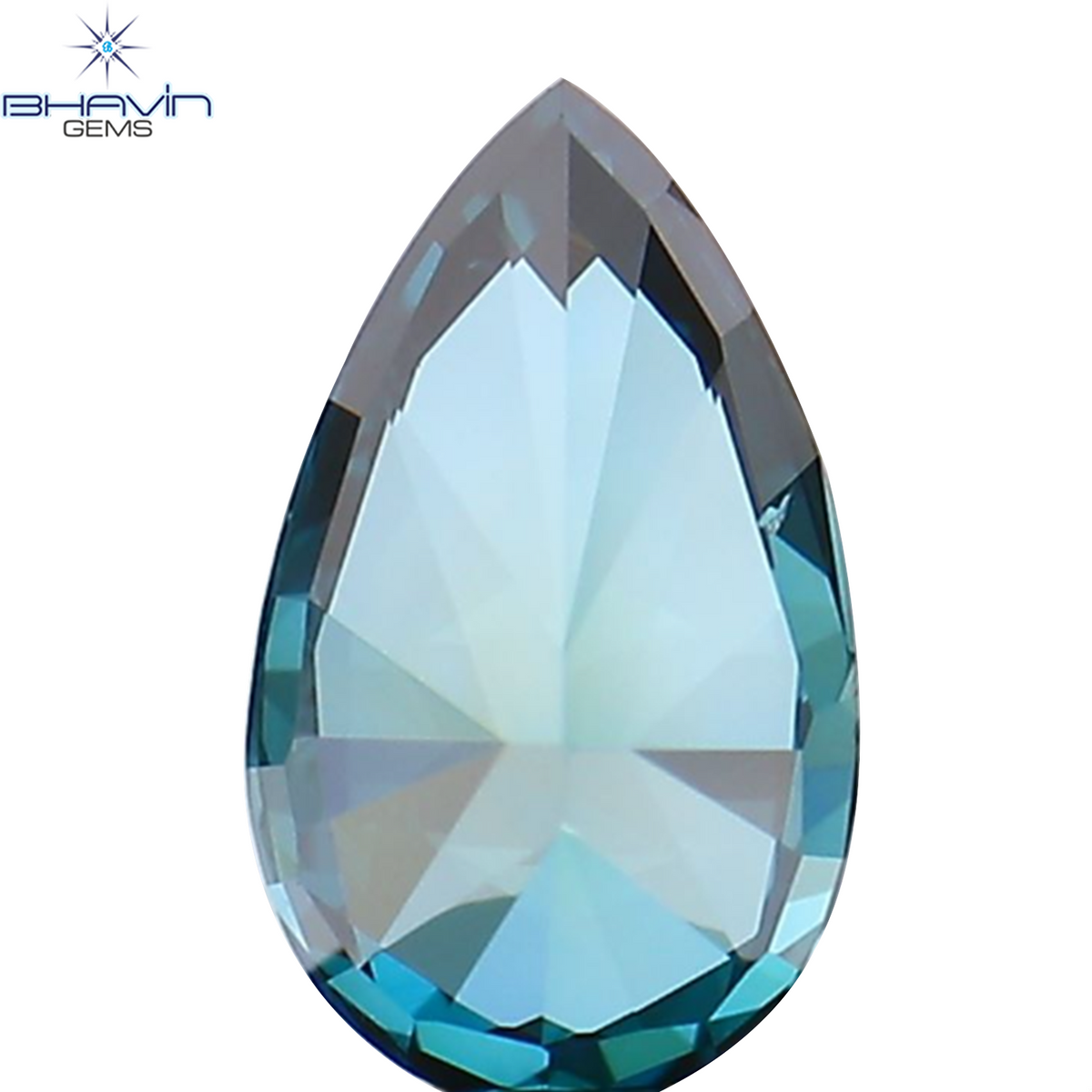 0.35 CT Natural Pear Diamond Enhanced Blue Color Clarity VS2 (5.95 MM)