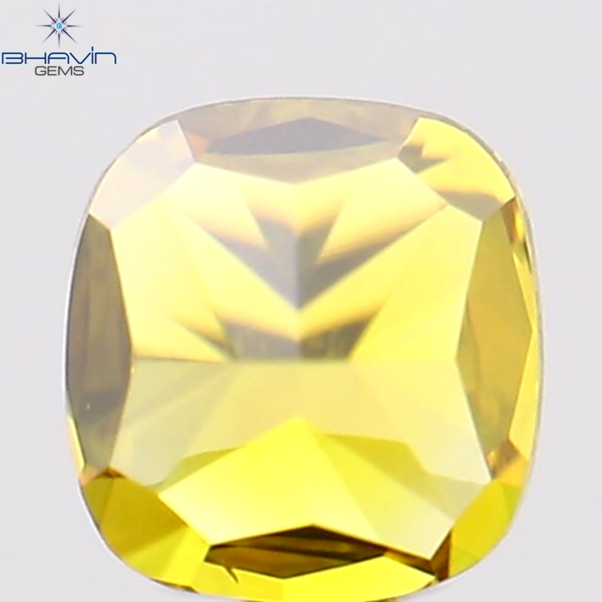 0.28 CT Natural Cushion Diamond Enhanced Orange Color Clarity VS1 (3.47 MM)