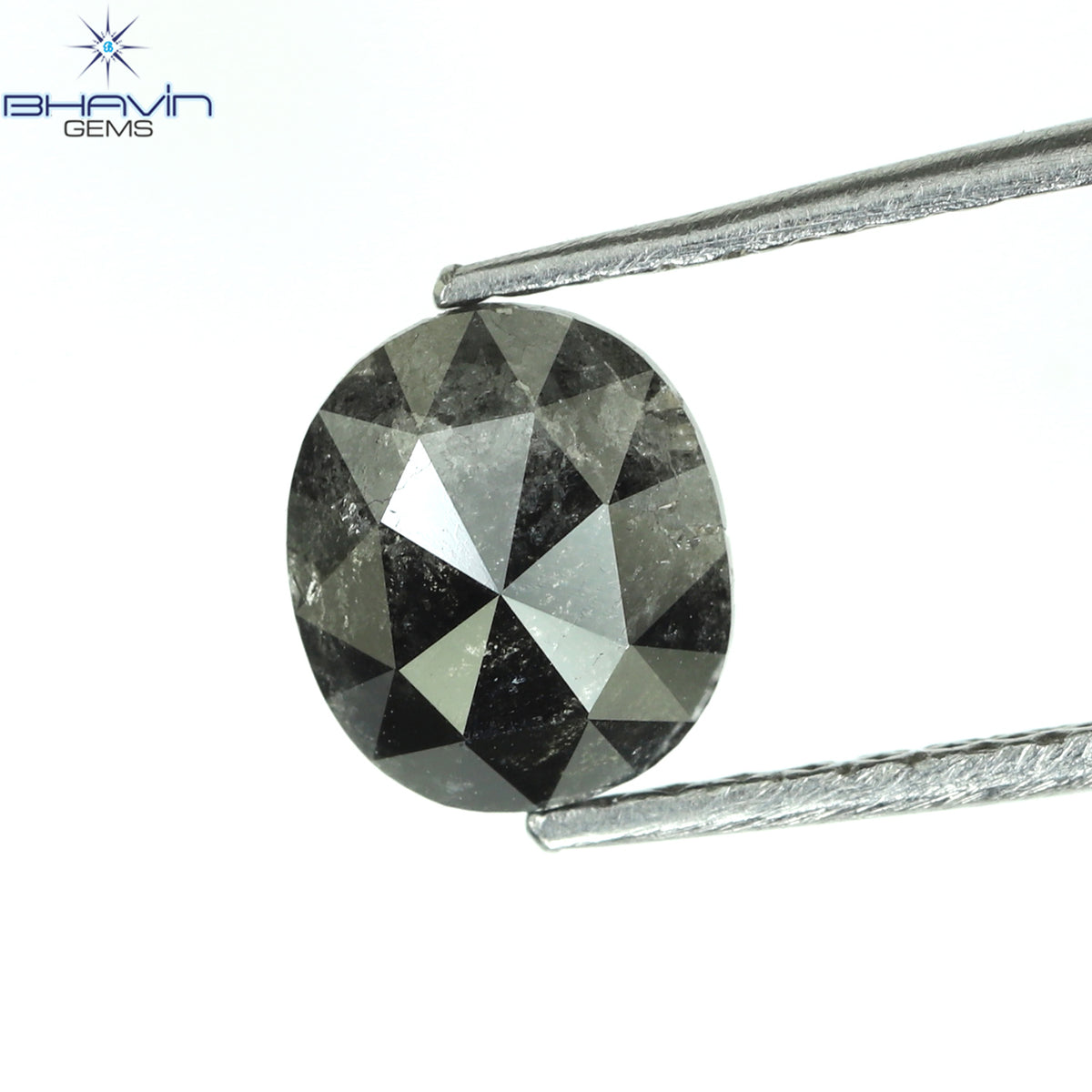 0.80 CT Natural Oval Diamond Salt And Pepper Color Clarity I3 (6.53 MM)