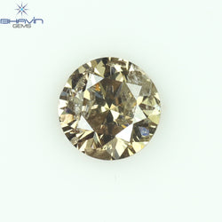 0.28 CT Round Shape Natural Loose Diamond Brown Color I1 Clarity (4.16 MM)