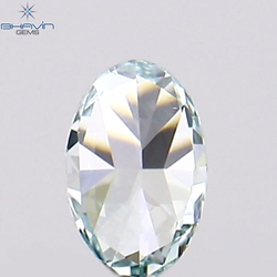0.12 CT Oval Shape Natural Diamond Bluish Green Color VS1 Clarity (3.26 MM)