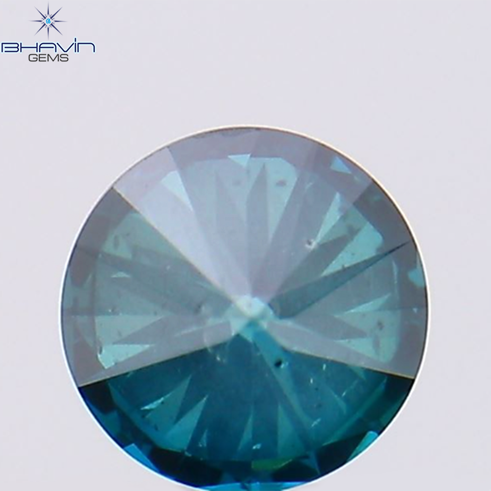 0.39 CT Natural Round Diamond Enhanced Blue Color Clarity SI1 (4.45 MM)