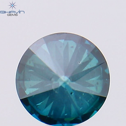 0.39 CT ラウンド シェイプ ナチュラル ダイヤモンド ブルー カラー SI2 クラリティ (4.45 MM)