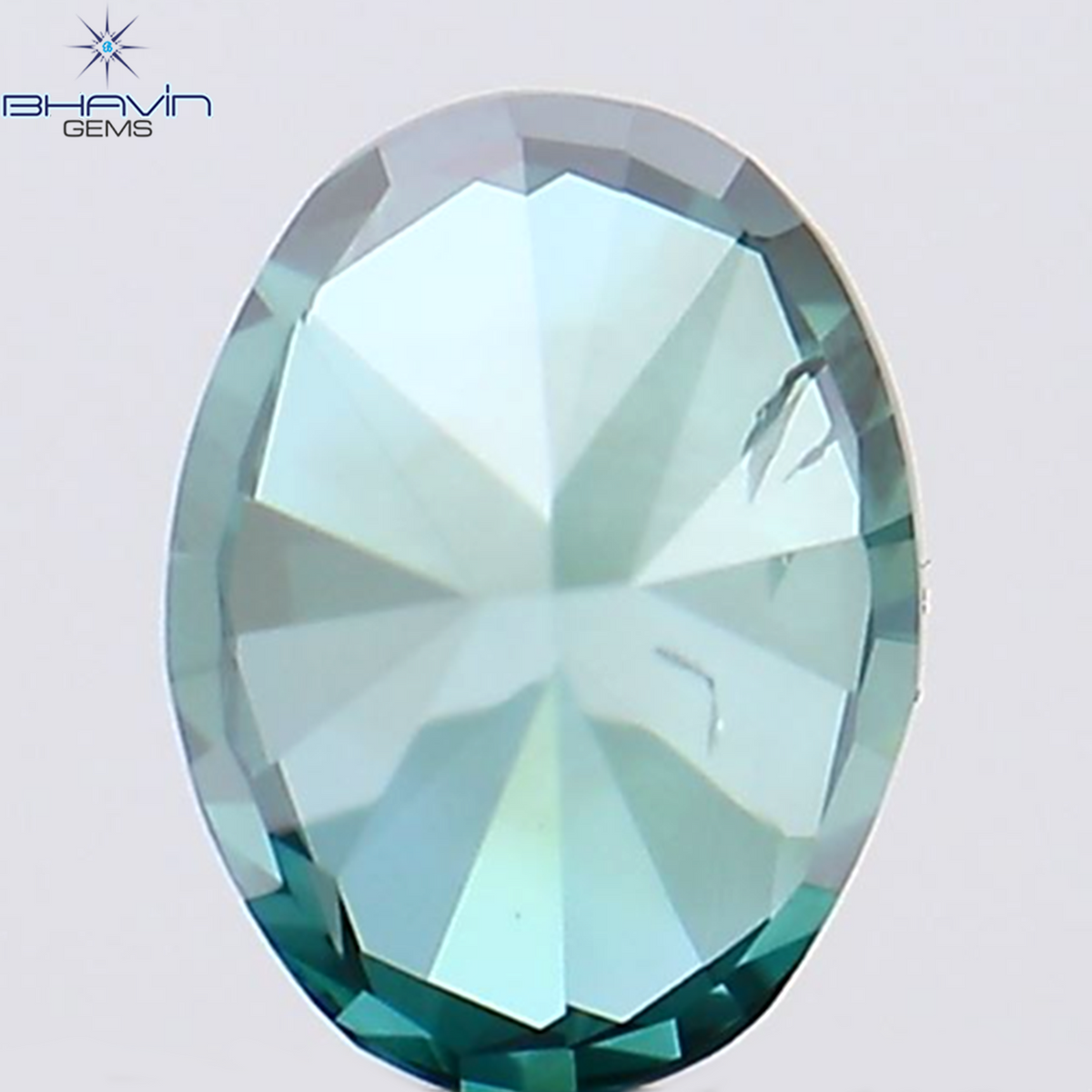 0.19 CT オーバル シェイプ ナチュラル ダイヤモンド ブルー カラー SI1 クラリティ (4.26 MM)