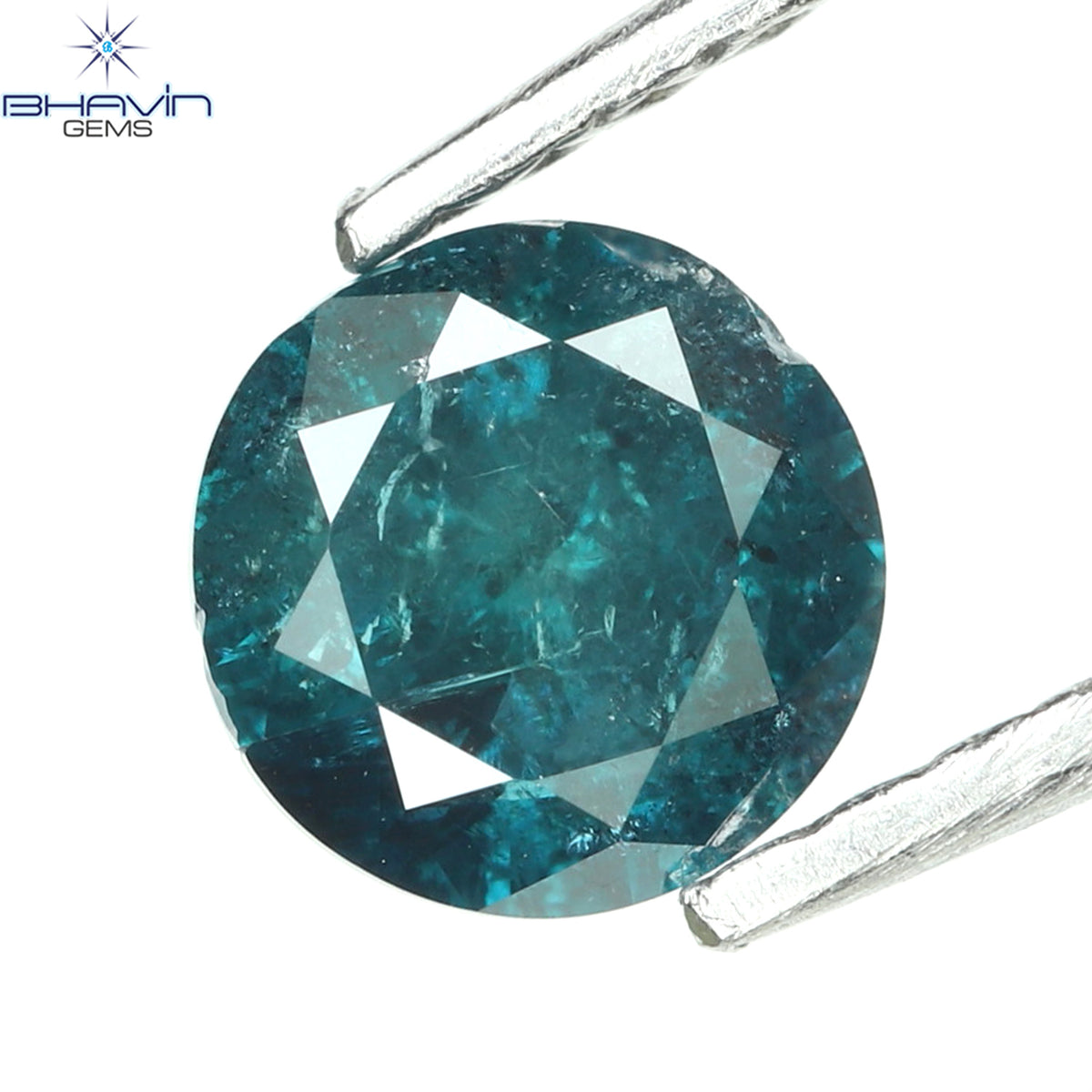 0.54 CT Natural Round Diamond Enhanced Blue Color Clarity I3 (5.00 MM)