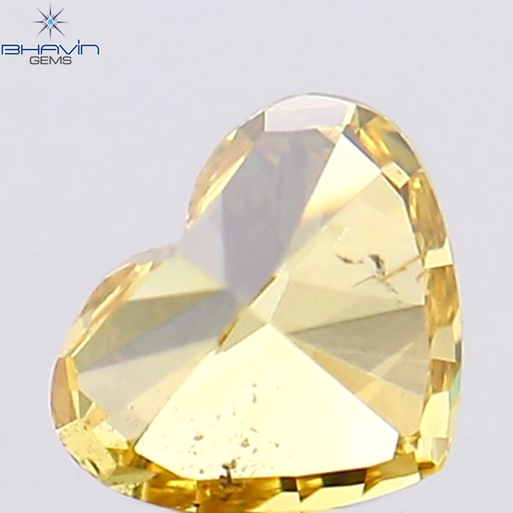 0.22 CT Heart Shape Natural Diamond Yellow Color SI1 Clarity (3.68 MM)