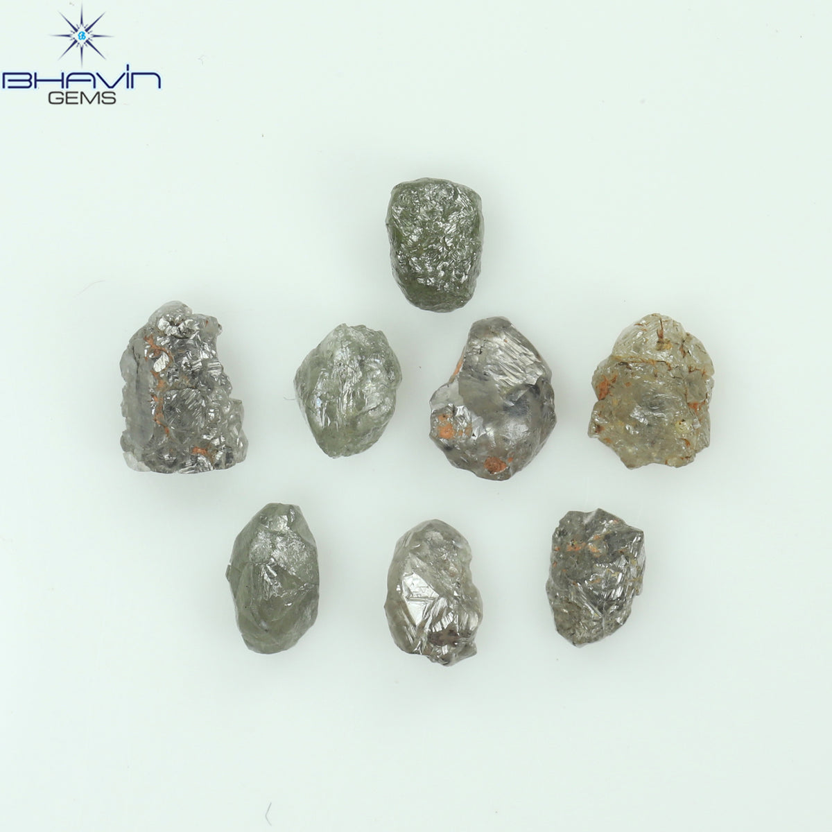 2.95 CT/8 Pcs Natural Rough Diamond Salt And Pepper Color Clarity I3 (5.26 MM)