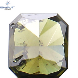 0.19 CT Radiant Shape Natural Diamond Green Color I1 Clarity (3.52 MM)