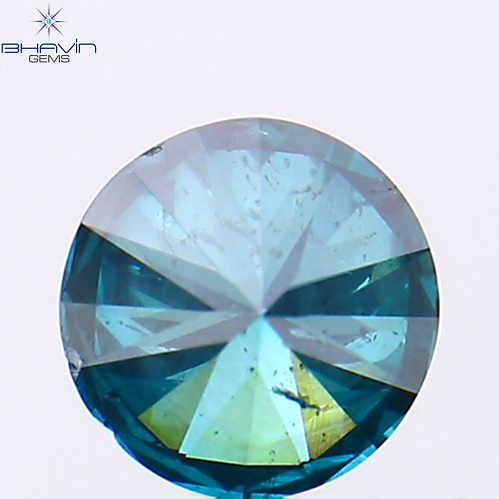 0.40 CT ラウンド シェイプ ナチュラル ダイヤモンド ブルー カラー SI1 クラリティ (4.65 MM)