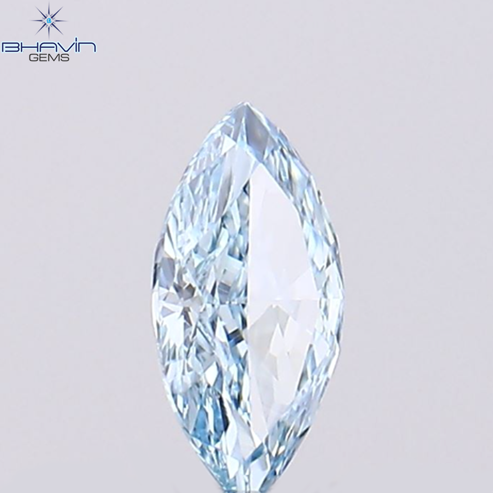 0.11 CT Natural Marquise Diamond Enhanced Greenish Blue Color Clarity VVS1 (4.91 MM)