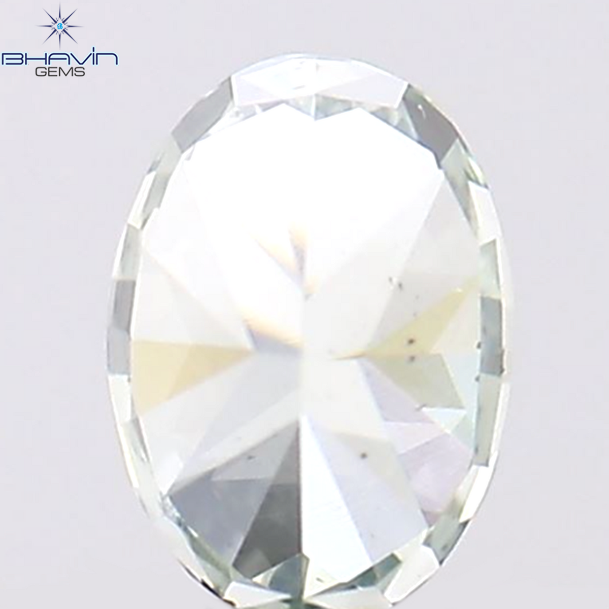 0.10 CT オーバルシェイプ ナチュラル ダイヤモンド ブルーイッシュ グリーン カラー VS1 クラリティ (3.57 MM)