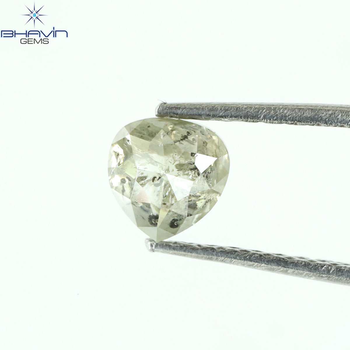 0.61 CT Natural Heart Diamond Salt and Pepper Color Clarity I3 (4.85 MM)