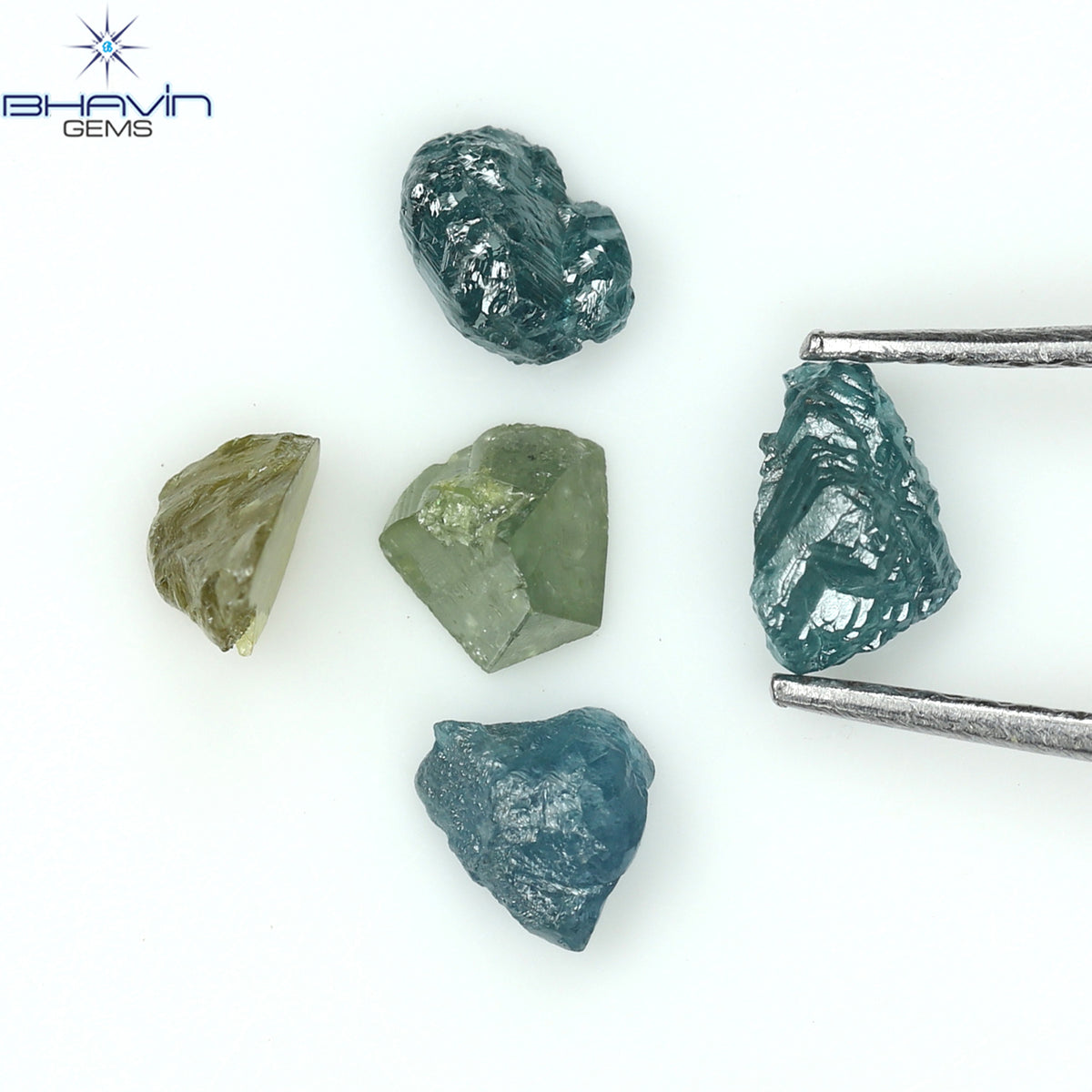 1.34 CT/5 Pcs Natural Rough Diamond Enhanced Mix Fancy Color Clarity I3 (5.50 MM)