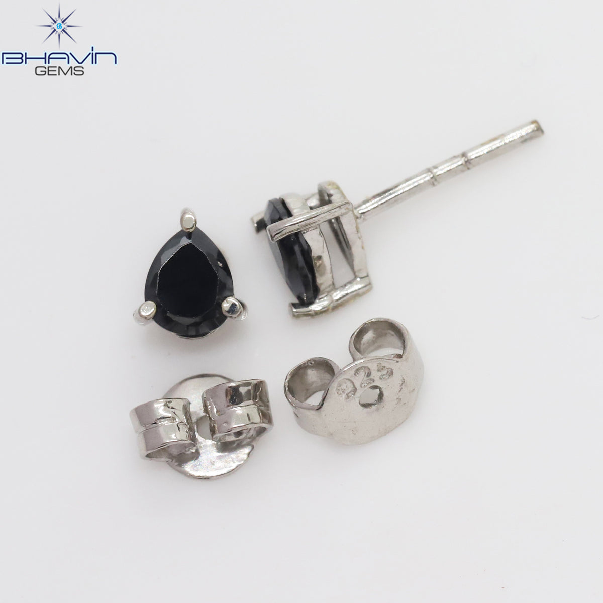 Midnight Emerald-Cut Black Diamond Stud Earrings