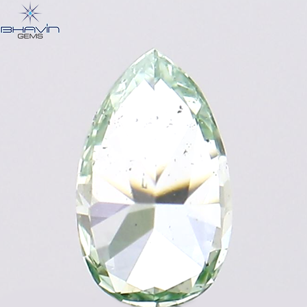 0.15 CT Natural Pear Diamond Enhanced Bluish Green Color Clarity VS2 (4.22 MM)