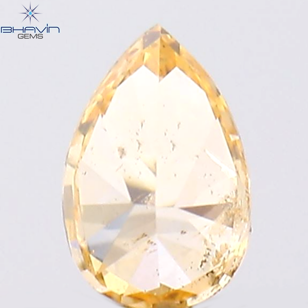 0.10 CT Pear Shape Natural Diamond Orange Color SI2 Clarity (3.54 MM)