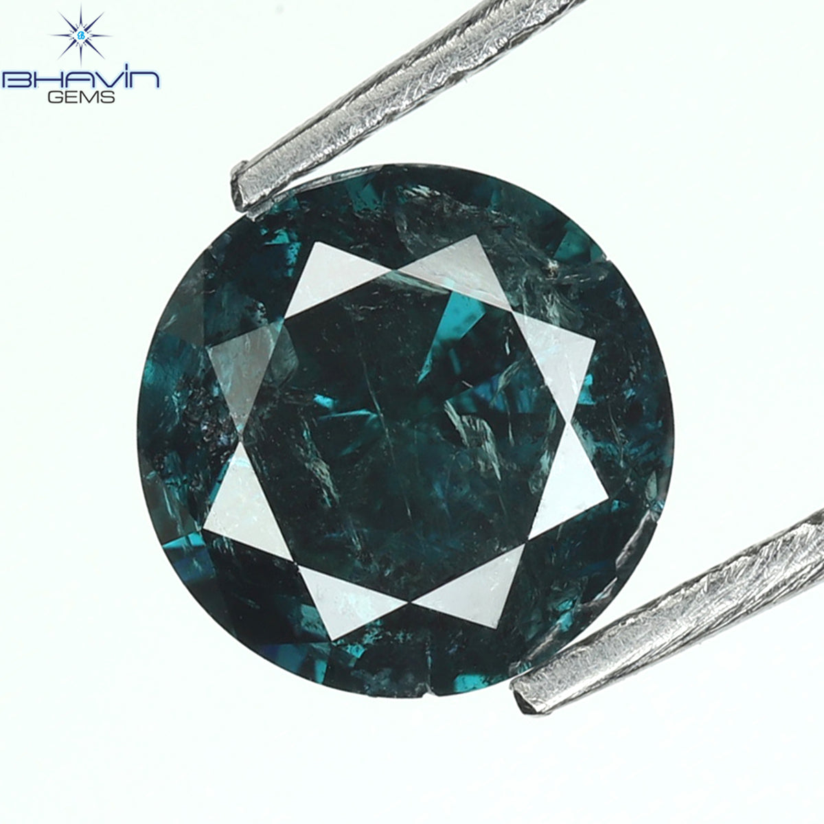 1.09 CT Natural Round Diamond Enhanced Blue Color Clarity I3 (6.43 MM)