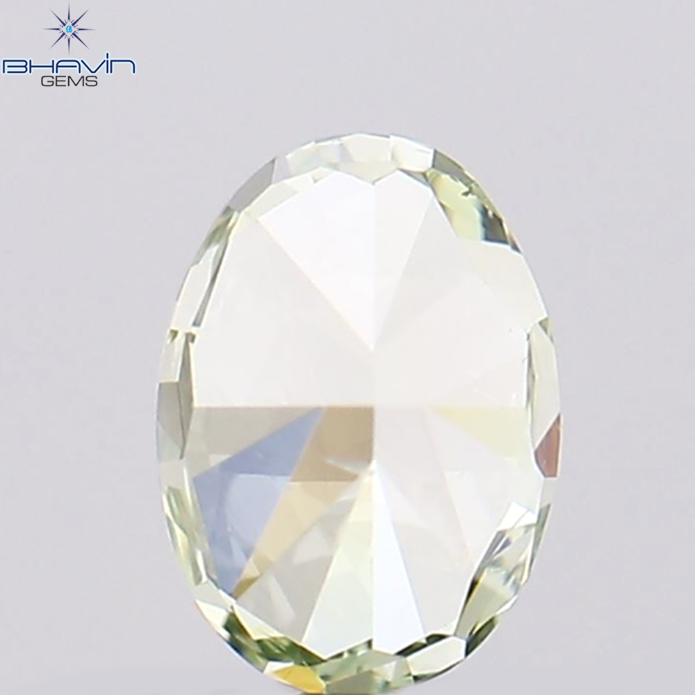 0.26 CT Natural Oval Diamond Enhanced Bluish Green Color Clarity VS1 (4.42 MM)