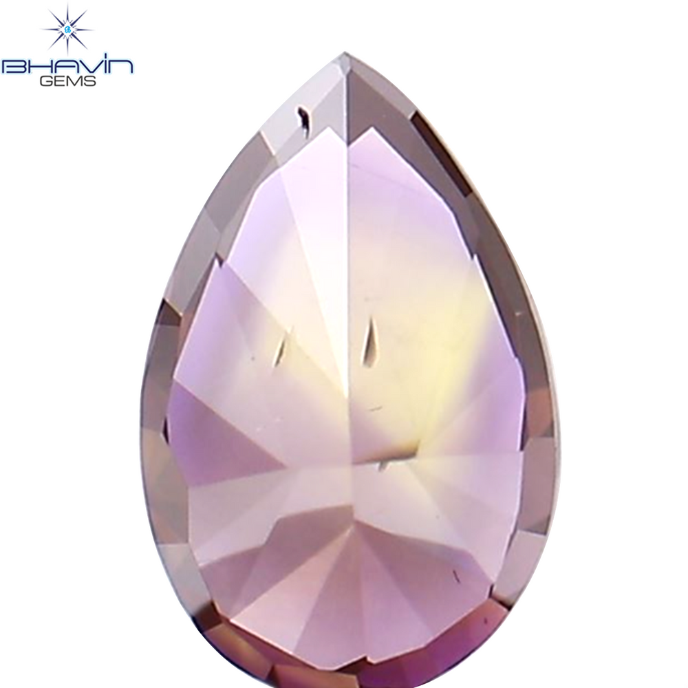 0.26 CT Pear Shape Natural Diamond Enhanced Pink Color SI1 Clarity (5.12 MM)