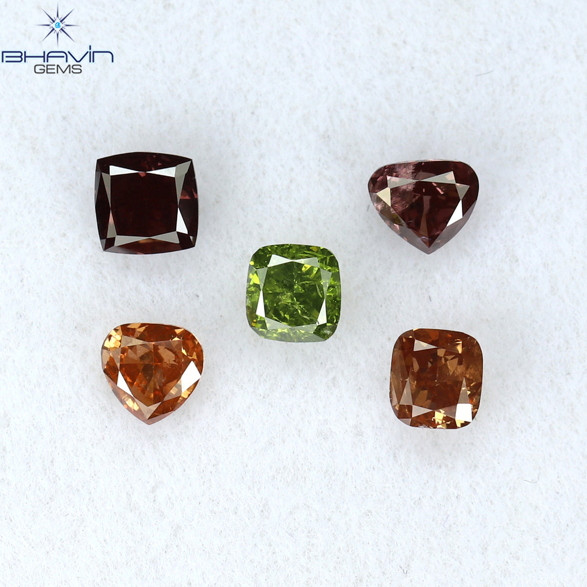 0.59 CT/5 Pcs Natural Mix Diamond Enhanced Mix Fancy Color Clarity SI1 (2.90 MM)