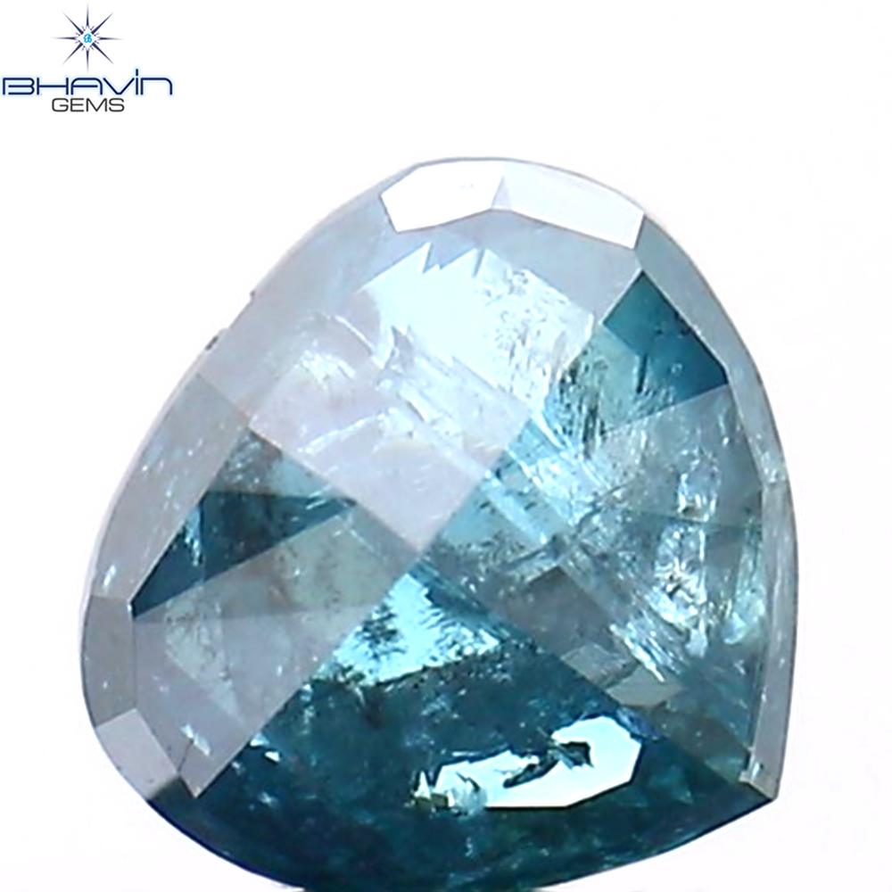 0.46 CT Heart Shape Natural Diamond Blue Color I3 Clarity (4.66 MM)
