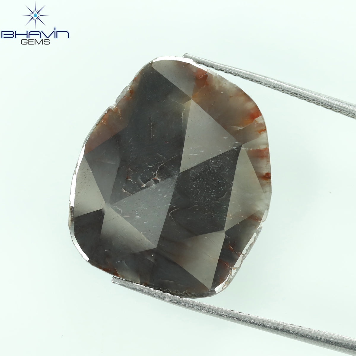 7.13 CT スライス形状 天然ダイヤモンド ブラウン グレー色 I3 クラリティ (22.00 MM)