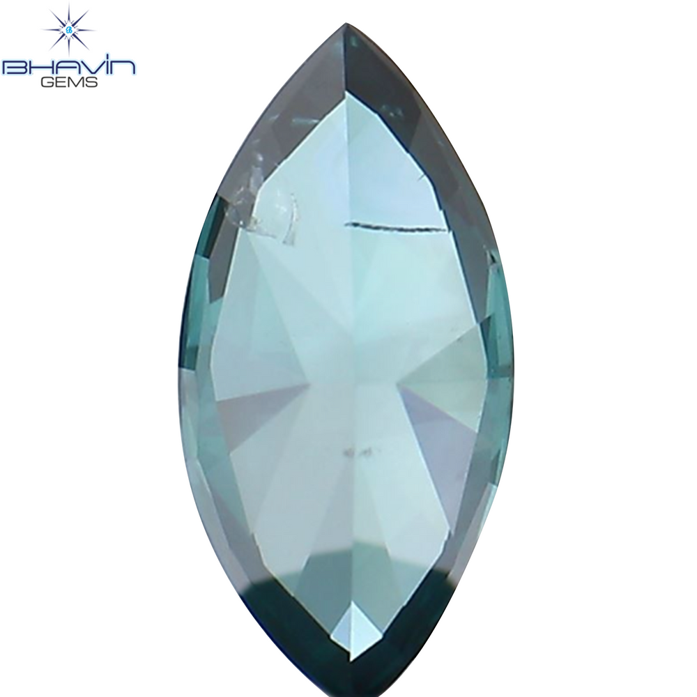 0.19 CT Marquise Shape Natural Diamond Enhances Blue Color SI1 Clarity (5.97 MM)