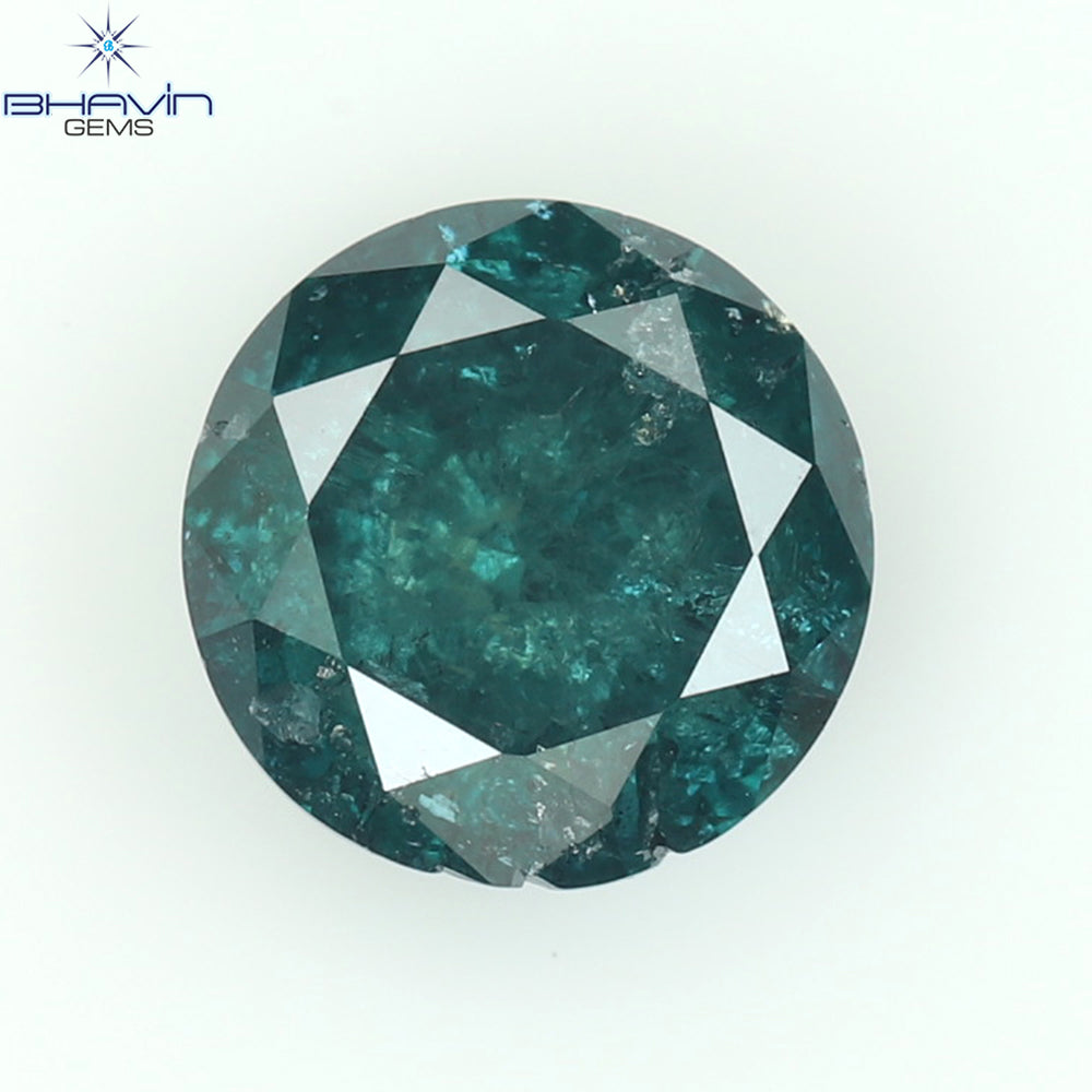 0.61 CT ラウンド ダイヤモンド 天然ダイヤモンド ブルー カラー I3 クラリティ (5.22 MM)