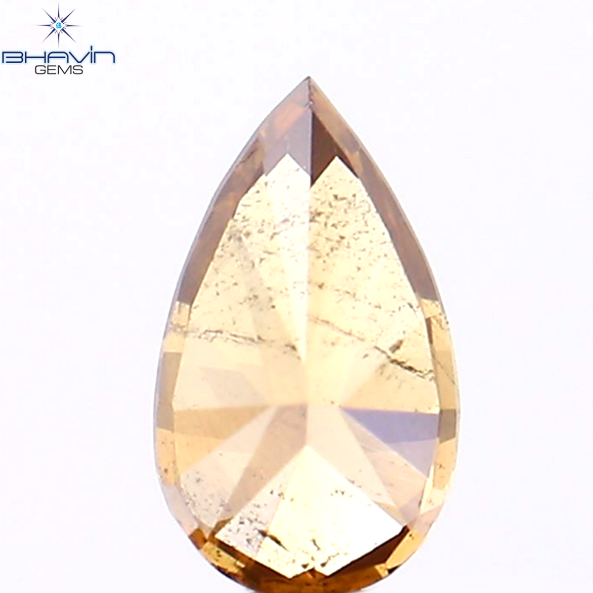 0.35 CT ペアシェイプ ナチュラル ダイヤモンド ピンク オレンジ色 SI1 クラリティ (5.73 MM)