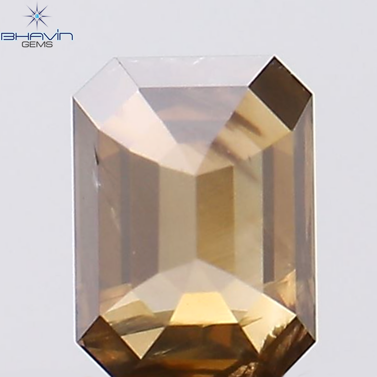 1.51 CT エメラルド シェイプ ナチュラル ダイヤモンド ブラウン カラー SI1 クラリティ (7.30 MM)
