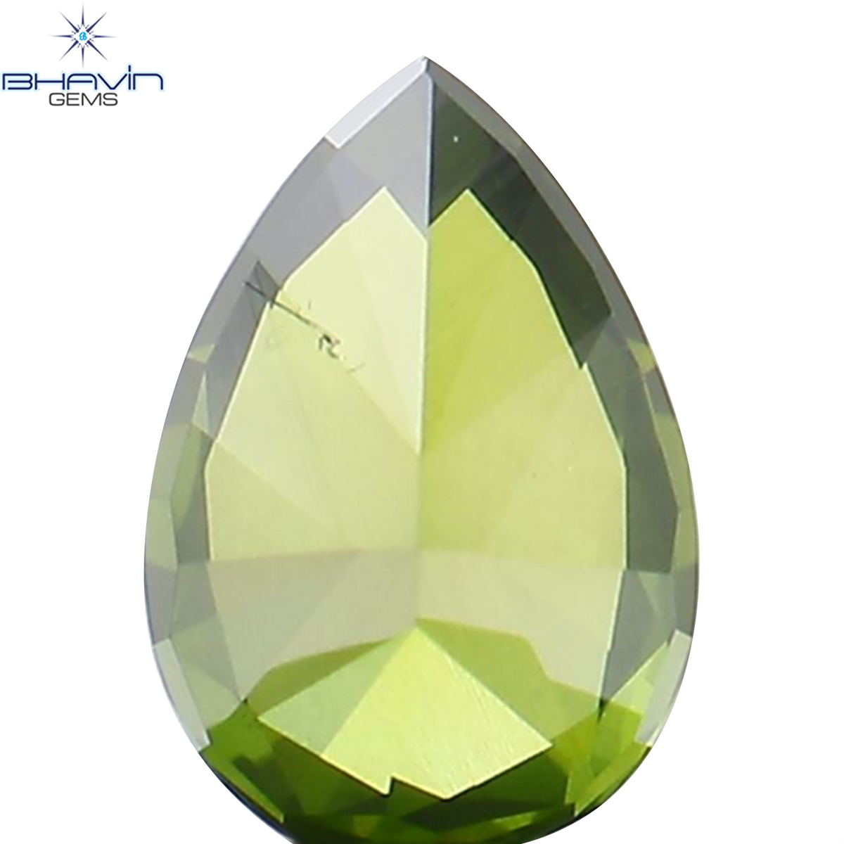 0.08 CT ペアシェイプ ナチュラル ダイヤモンド 強化グリーン カラー VS1 クラリティ (4.05 MM)
